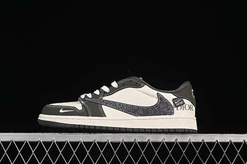 All categories Air Jordan Jordan series basketball shoes Air Jordan 1 Low High-end customized low-top sneakers Travis Scott x Fragment Design x Air Jordan 1 Low OG SP AJ1 Dior joint beige letter hook low-top cultural casual sneakers XS2024-039